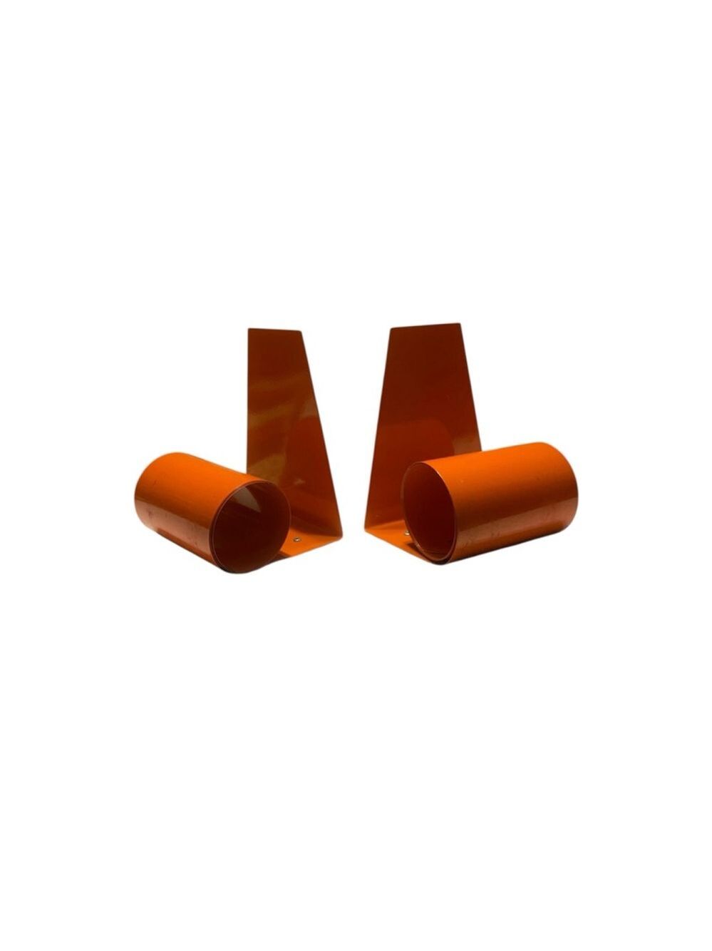 Vntg 60’s MCM Orange Metal Bookends made in England